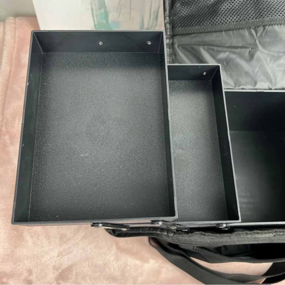 Large Cosmetic Organizer with Handle, Color: Black